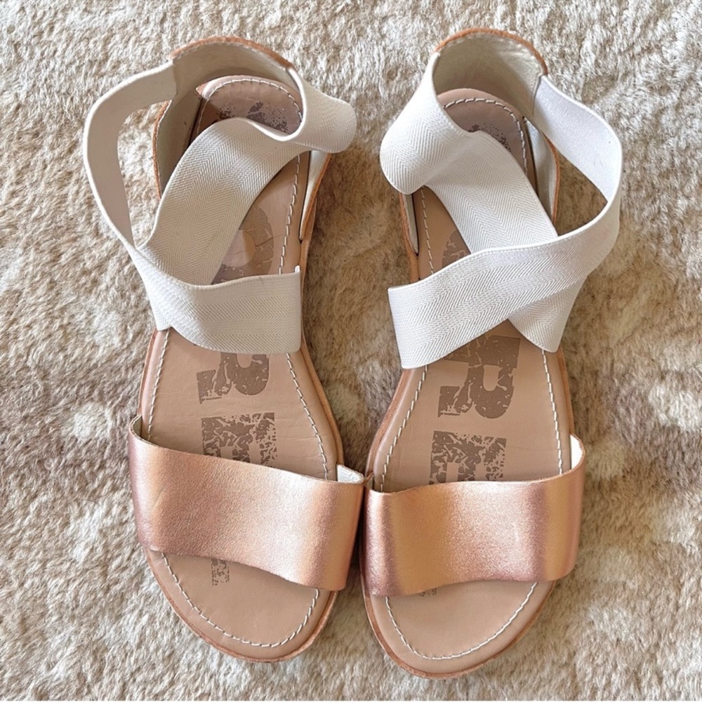 Sorel Ella Leather Rose Gold Sandals Size 8 - Picture 6 of 13